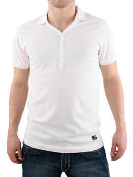 White Y Neck Polo Shirt