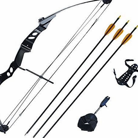 Petron 55lb Stealth Adult Compound Bow kit with Arrows amp; Release Aid