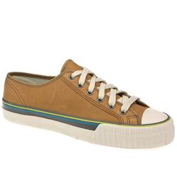 Pf Flyers Male Centre Lo Ii Leather Upper Fashion Large Sizes in Tan, White