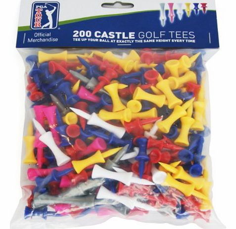 200 Castle Golf Tee - Red/Yellow/Blue/Pink/Gray