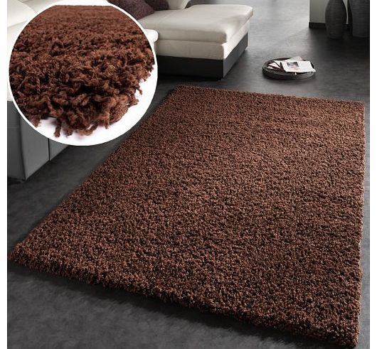 Shaggy Rug High Pile Long Pile Modern Carpet Uni Brown, Size:190x280 cm