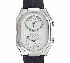 Signature navy alligator leather watch