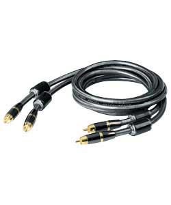 1m 2 RCA to 2 RCA Cable