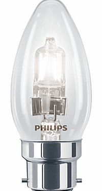28W BC Halogen Classic Candle Bulb, Clear