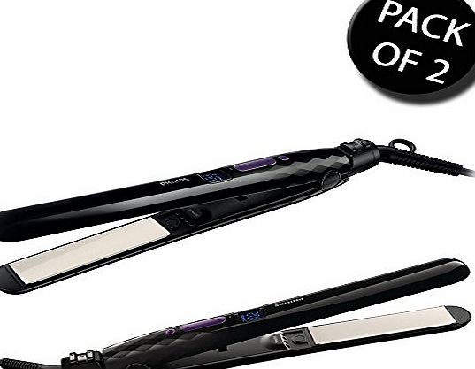 Philips 2x Philips HP8345/03 Ionic Care Straight and Curl Hair Straightener - New