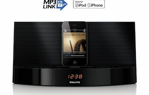 Philips AD712/05 iPod/iPhone 30 Pin Speaker Dock with Clock Display