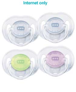 AVENT 0-3m Translucent Soothers - Pack of 2