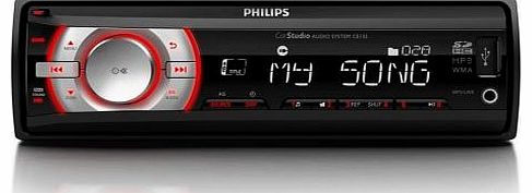 Philips CE132/12 In-Car Audio System / MP3-Player / SDHC Card Slot / VHF Tuner / USB / Black