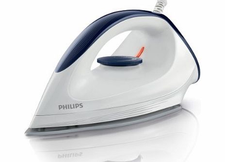 Philips GC160/02 Affinia Dry Iron with DynaGlide Soleplate, 1200 Watt - White