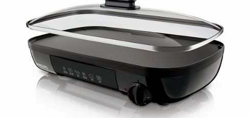 Philips HD6322/20 Viva Collection Table Grill Duo Plate with Glass Lid