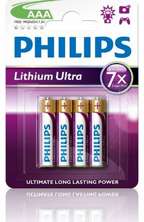 Philips Lithium Ultra AAA Batteries (4 Pack)