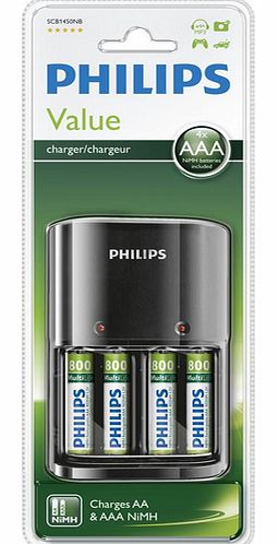 SCB1450NB - Battery charger + 4 x AAA batteries