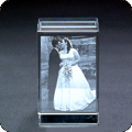Photo Box Etched glass paperweight