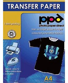 Photo Paper Direct - A4 Inkjet Iron On Transfers Paper / T Shirt Transfers - Dark T Shirt x 10 Sheets