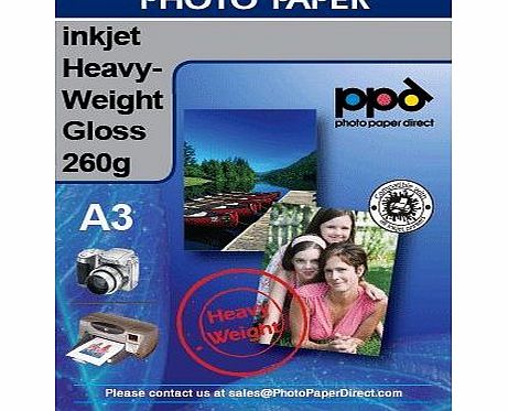 A3 Inkjet Photo Glossy Paper - Heavyweight Premium - 260gsm x 100 Sheets
