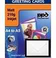 A4 Inkjet Greeting Card Paper (MATT) x 50 sheets. With Envelopes Pack