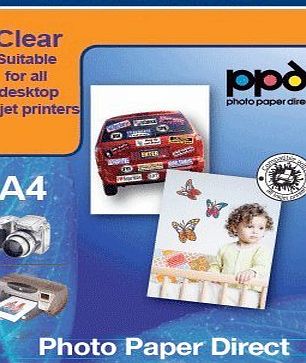 Photo Paper Direct A4 Self Adhesive Clear Sticker Paper Sheet X 20 Sheets