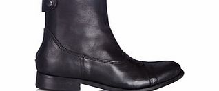 Pieces Izi black leather ankle boots