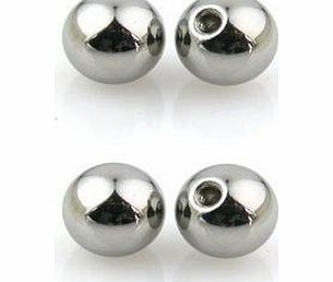 4 x Spare Balls - Pierced amp; Modified - Body Jewellery - Surgical Steel Screw On Ball - 1.6mm x 4mm (Small, suitable for tongue bars, belly bars, lip studs)
