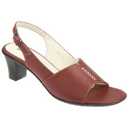 Female Pcpen707 Leather Upper Comfort Sandals in Dark Red