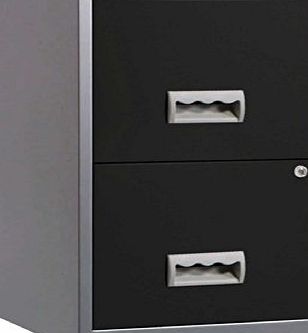 Pierre Henry 2 Drawer Maxi Filing Cabinet A4 - Color: Silver/Black