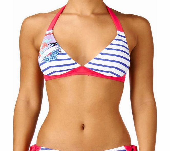 Piha Womens Piha Nautical Stripe Triangle Bikini Top