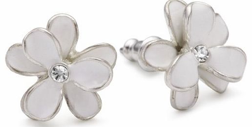 Womens Earring Classic Silver Plated, White 648063