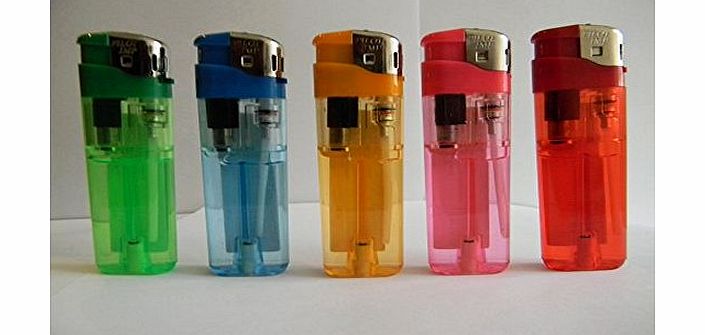 Pilot 10 ELECTRONIC LIGHTERS GAS REFILLABLE ADJUSTABLE FLAME IN FIVE COLOURS