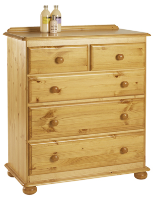 pine 2 Over 3 Drawer Chest of Drawers Corndell