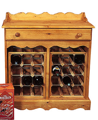 pine 24 BOTTLE DOUBLE WINE RACK COUNTRY PINE