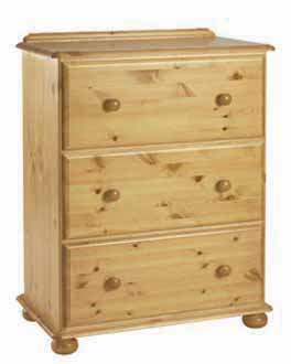 pine 3 Drawer Extra Deep Chest of Drawers