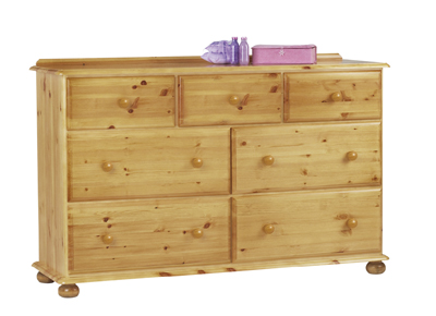 pine 3 Over 4 Deep Drawer Chest of Drawers