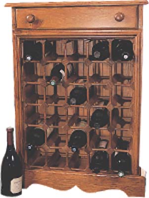 pine 30 BOTTLE CABINET RACK ON A PLINTH WITH