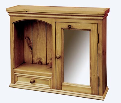 PINE BATHROOM CABINET SINGLE ARCHED