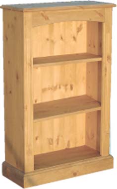 pine BOOKCASE 2 ADJUSTABLE SHELVES SLIM