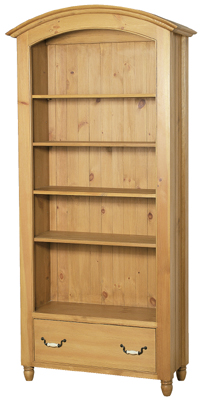 Bookcase 76.5in x 39in Arched With Drawer
