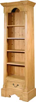 BOOKCASE TALL NARROW WITH DRAWER 79IN x