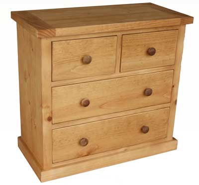 pine Chest of Drawers 2 over 2 Cottage