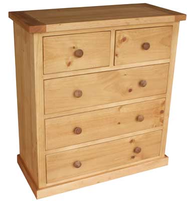 pine Chest of Drawers 2 over 3 Cottage