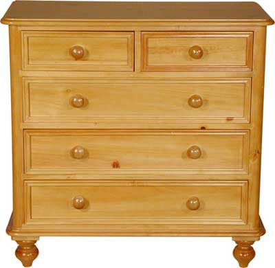 pine CHEST OF DRAWERS 2 OVER 3 DRAWER ASCOT Pt4
