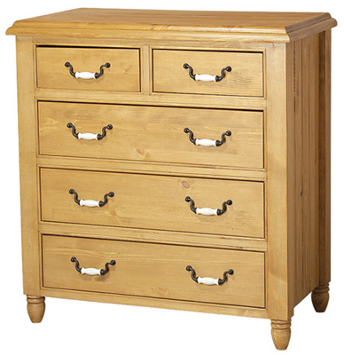 pine CHEST OF DRAWERS 2 OVER 3 PROVENCAL