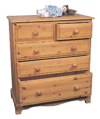pine CHEST OF DRAWERS 2 OVER 3 ROMNEY