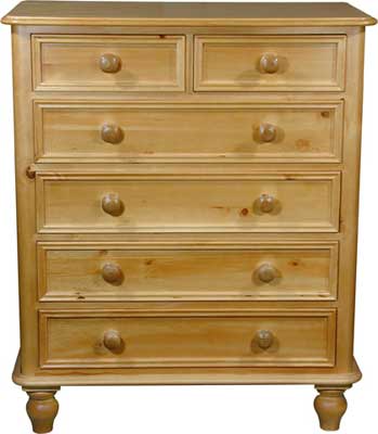 pine CHEST OF DRAWERS 2 OVER 4 ASCOT Pt4