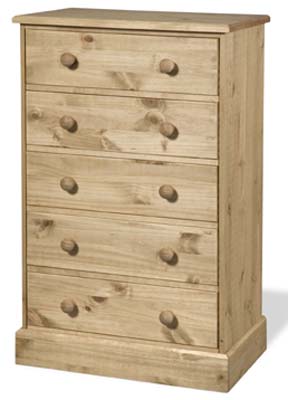 pine Chest of Drawers 5 Drawer Cotswold Value
