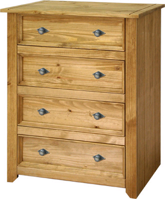 pine Chest of Drawers Amalfi Value 4 drawer