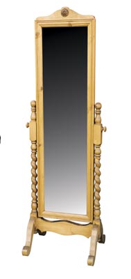 PINE MIRROR CHEVAL ROSE