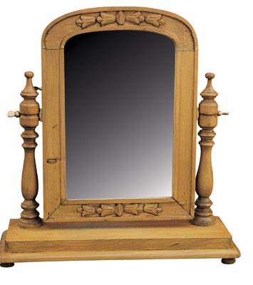 PINE MIRROR SWING CARVED ARCH
