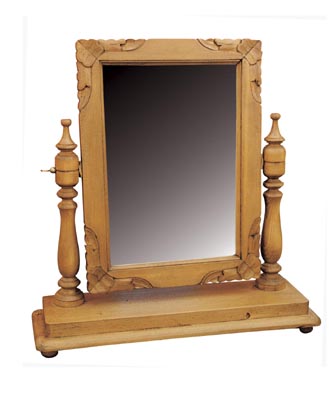 PINE MIRROR SWING CARVED RECT