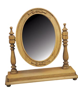 PINE MIRROR SWING OVAL CARVED
