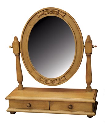 PINE MIRROR SWING OVAL WITH DRAWERS
